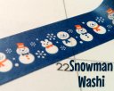 Retro Hugs: Christmas Snowman Snow Xmas washi tape, winter, scenery, planner, craft, scrapbooking, journal, bujo, masking tape, paper tape